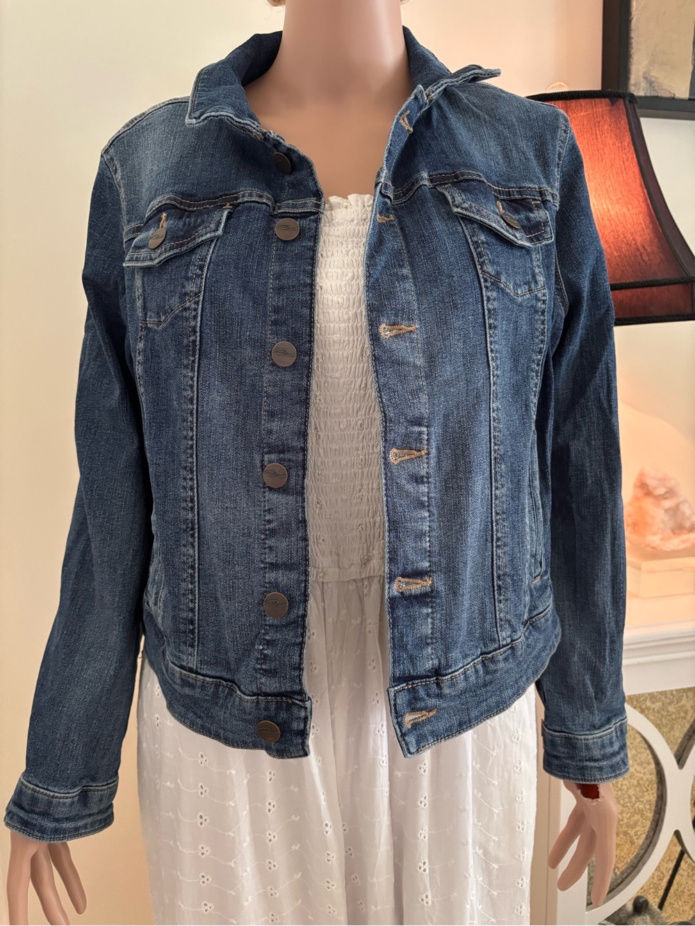 Ricki's Blue Denim Jacket with Embroidered Tapestry Back Panel - Picture 3 of 15